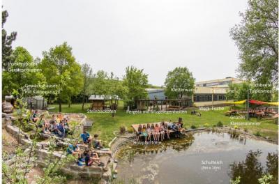 Schulgarten und grünes Klassenzimmer